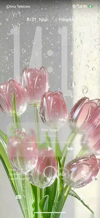 Glass Flower THEME for Xiaomi MIUI HyperOS