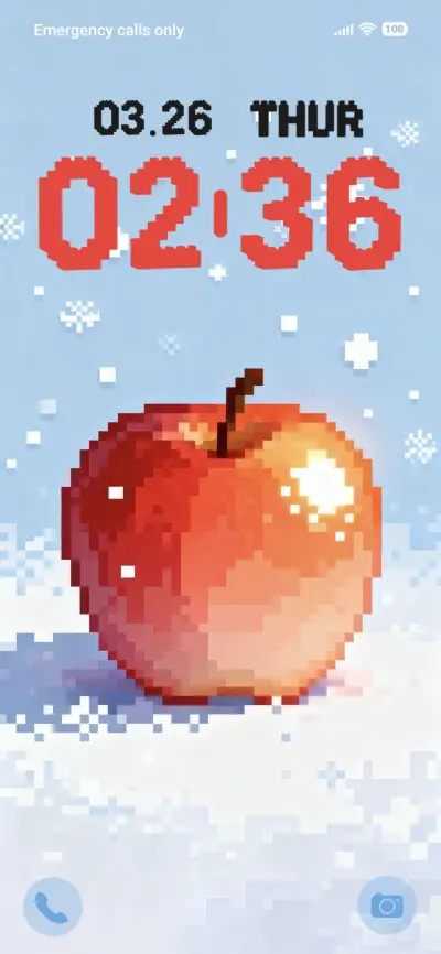 Winter Pixel Apple
