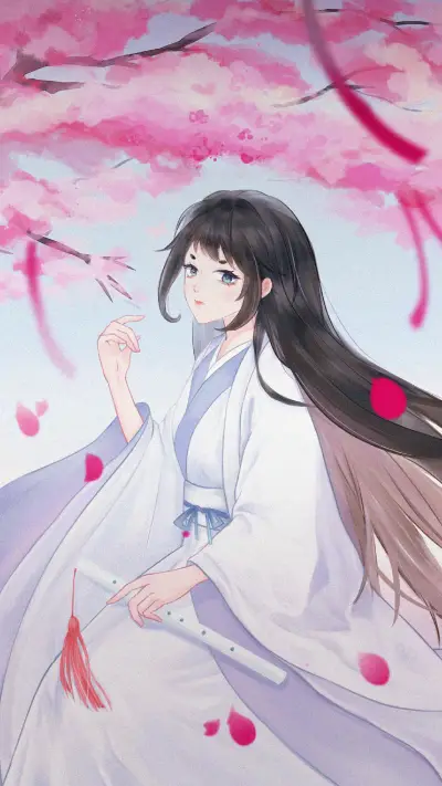 A Boy in A White Robe Holding A Flute