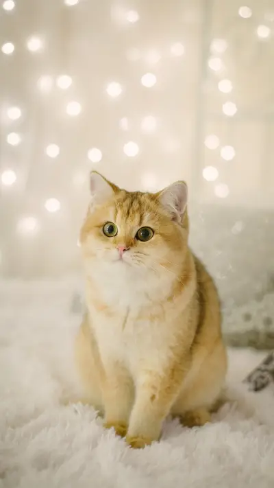 A British Cat Standing on The Blanket
