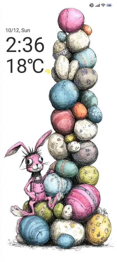 Bunny and eggs THEME for Xiaomi MIUI HyperOS