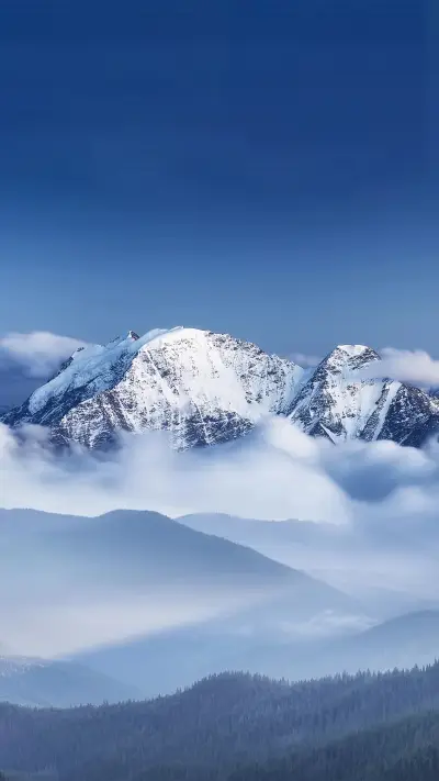 At the foot of the snow-capped mountains