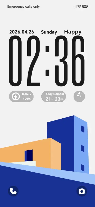 Orange Blue Corner THEME for Xiaomi MIUI HyperOS