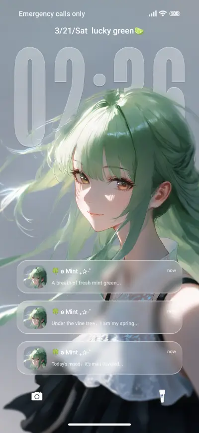 Green Girl THEME for Xiaomi MIUI HyperOS
