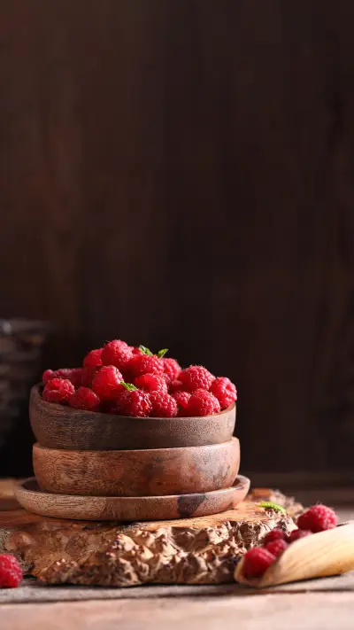 Organic ripe berry raspberry sweet dessert