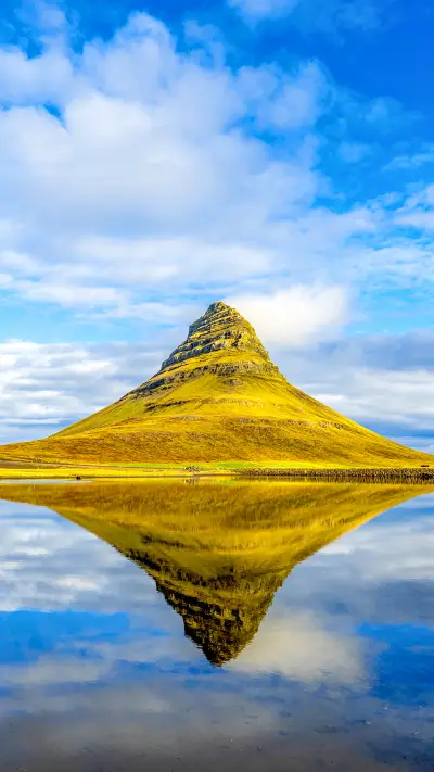 The Kirkjufell mountain in Iceland