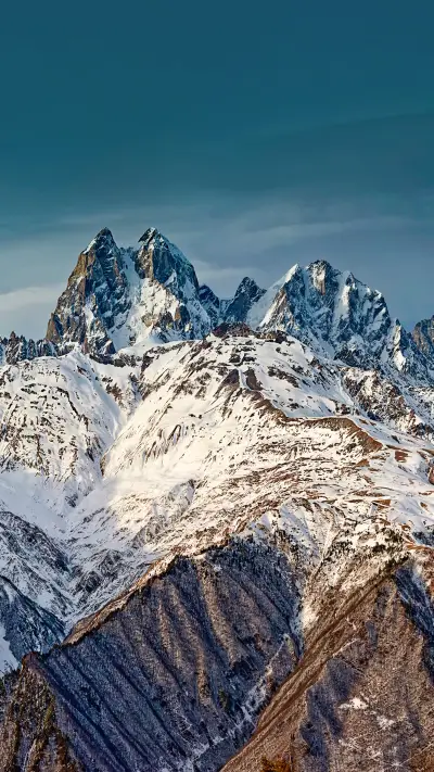 Snow Mountain Range Landscape with sky