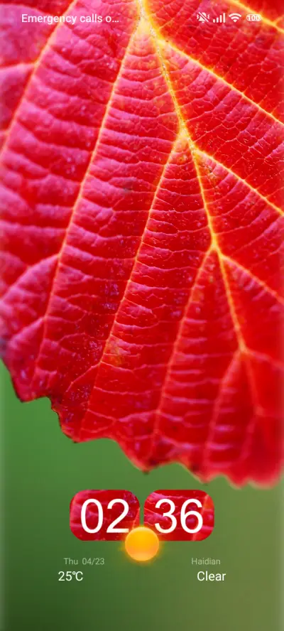 leaves red THEME for Xiaomi MIUI HyperOS