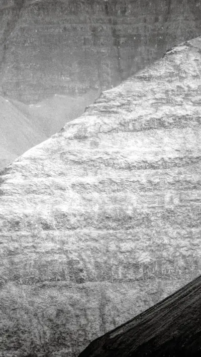 Iceland black and white cliff contrast