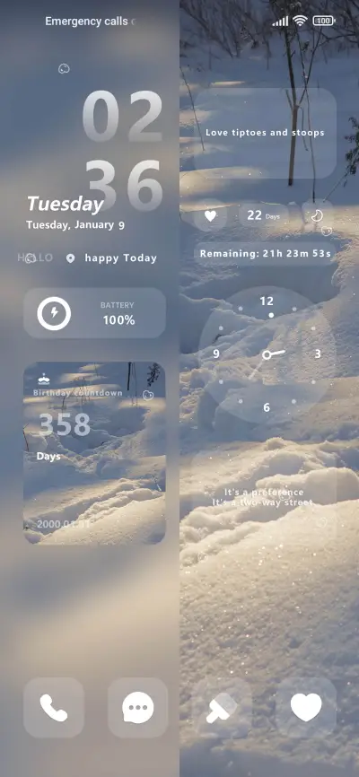 Half winter snow