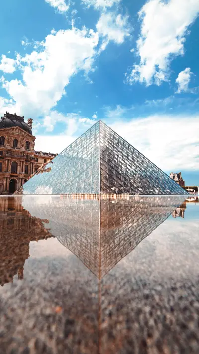 Entering the louvre in france