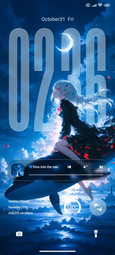 Blue Glass THEME for Xiaomi MIUI HyperOS