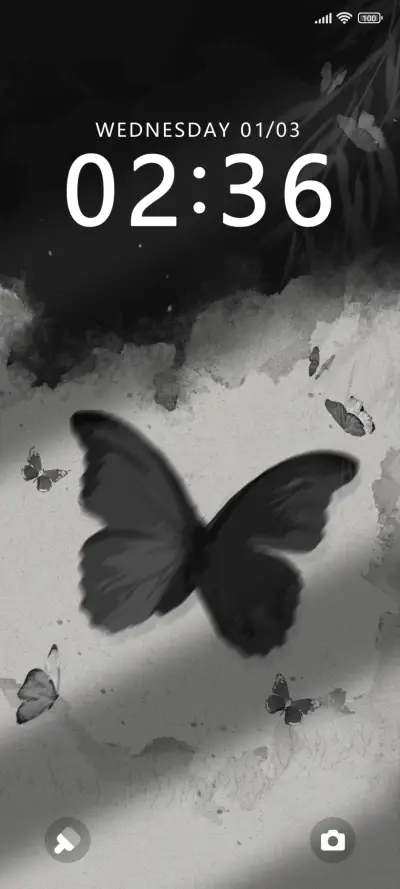 ink wash butterfly