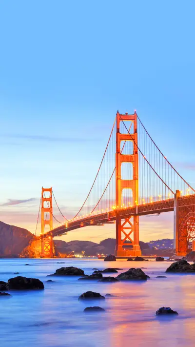 Blue hour at golden bridge san francisco
