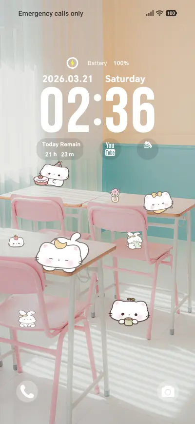 Chic Study Kitty THEME for Xiaomi MIUI HyperOS