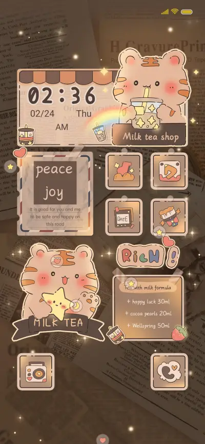 Fat tiger milk tea THEME for Xiaomi MIUI HyperOS