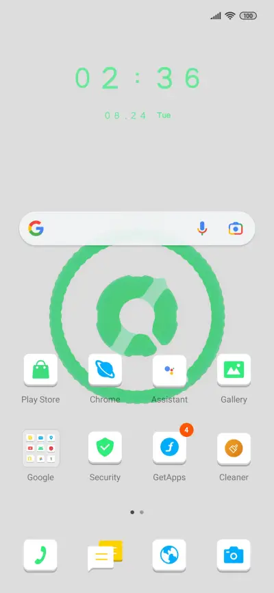 Simple green clock - Screenshot 2