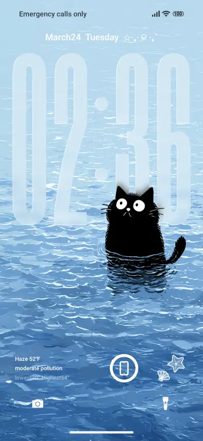 Swimming Cat THEME for Xiaomi MIUI HyperOS