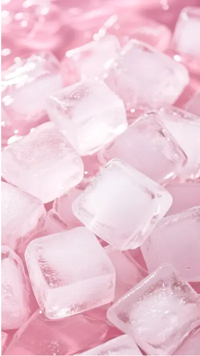 Pink ice cubes