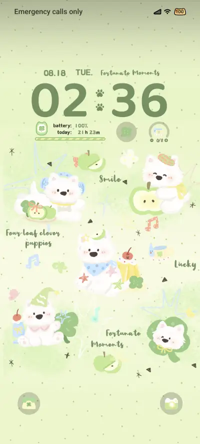 Green apple puppy THEME for Xiaomi MIUI HyperOS
