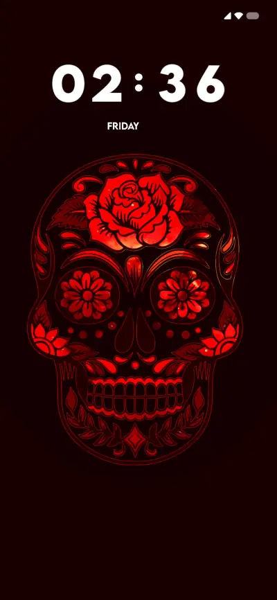 Neon Rose Skull