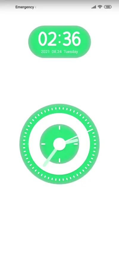 Simple green clock - Screenshot 1