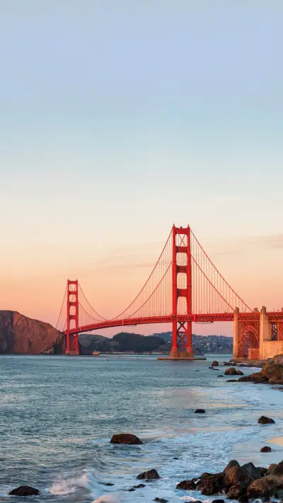 The Golden Gate Bridge that spans the San Francisco Bay