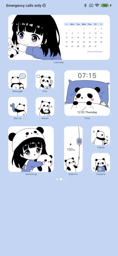 Cute Panda Girl THEME for Xiaomi MIUI HyperOS
