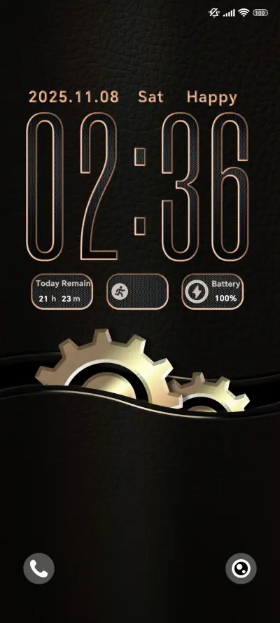 Leather Gold Edge THEME for Xiaomi MIUI HyperOS