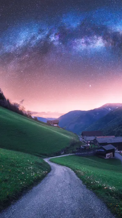 The Rural Mountain Road in Summer in Italy