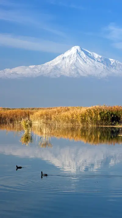 Snow-capped mountain scenery