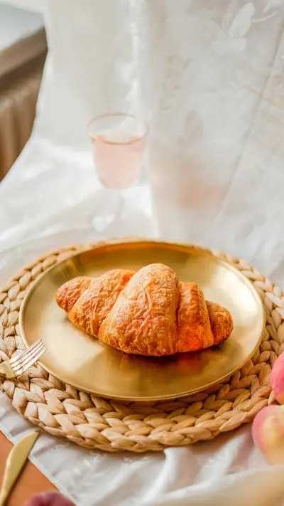 Simple parisian breakfast near the window