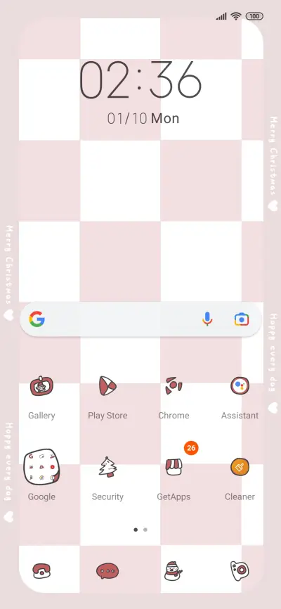 Red grid christmas - Screenshot 2