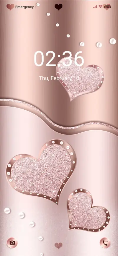 Pink hearts THEME for Xiaomi MIUI HyperOS