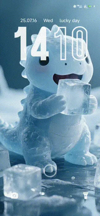 Dragon eating ice