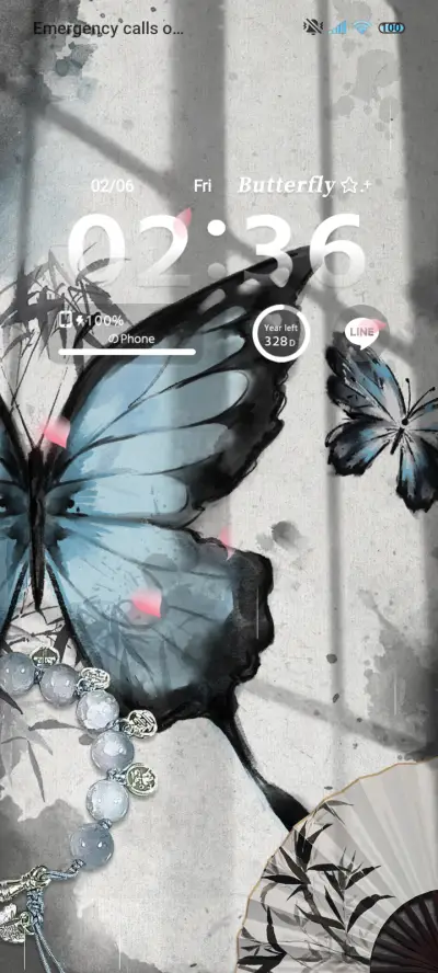 Ink wash Butterfly THEME for Xiaomi MIUI HyperOS