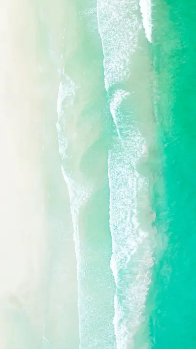 Aerial Drone Shot of Turquoise Sea Water
