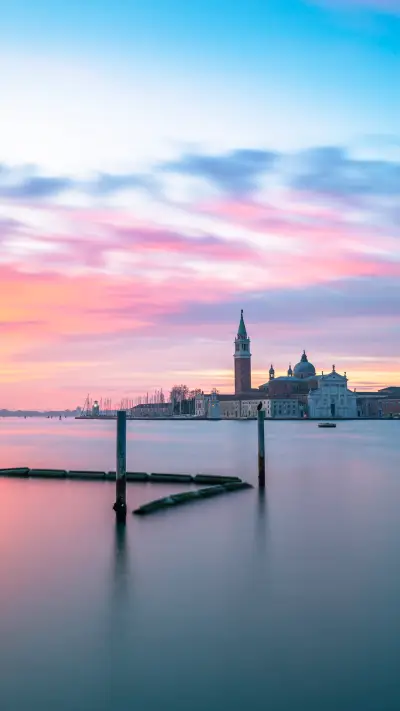 San Giorgio Maggiore Island in Venice at beautiful sunrise