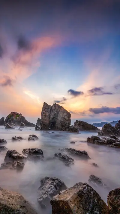 The line of Rock in Gigi Hiu Beach