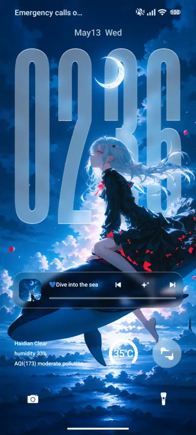 Blue Glass THEME for Xiaomi MIUI HyperOS
