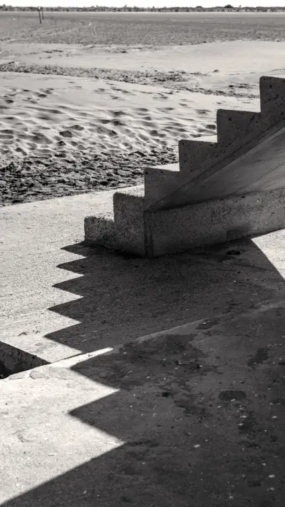 Architectural texture staircase black and white