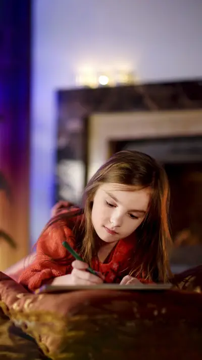 Cute Girl Writing to Santa