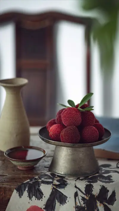 Red bayberry and lychee match perfectly
