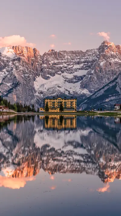 Misurina lake dolomite alps italy europe
