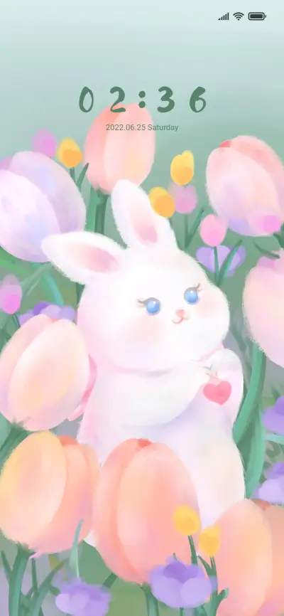 Rabbits in flowers