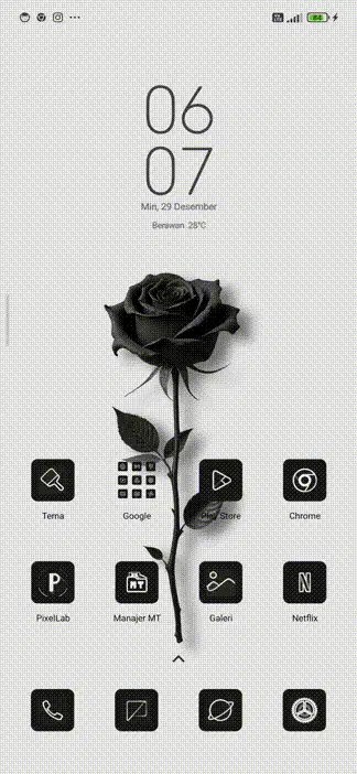 black rose THEME for Xiaomi MIUI HyperOS