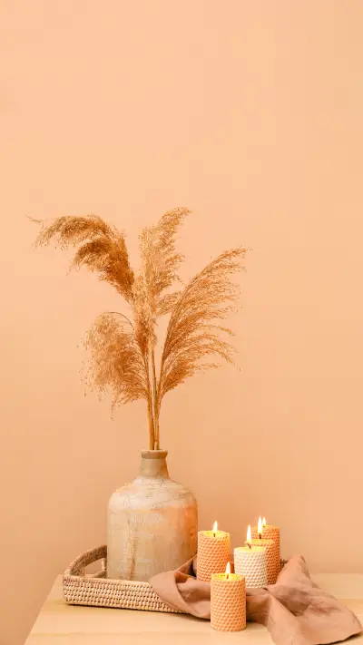 Burning Candles and Vase with Reed Flowers - Screenshot 1