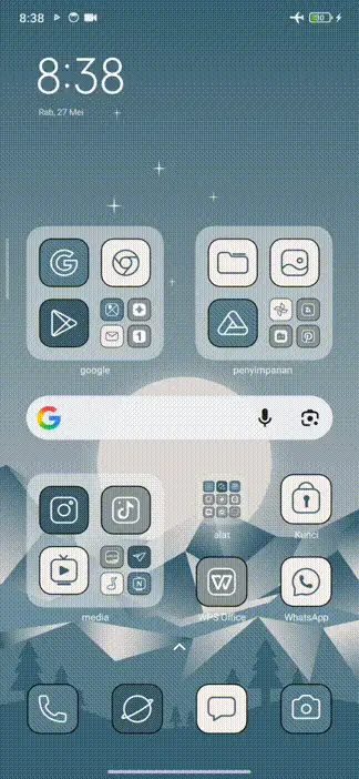 winter origami THEME for Xiaomi MIUI HyperOS