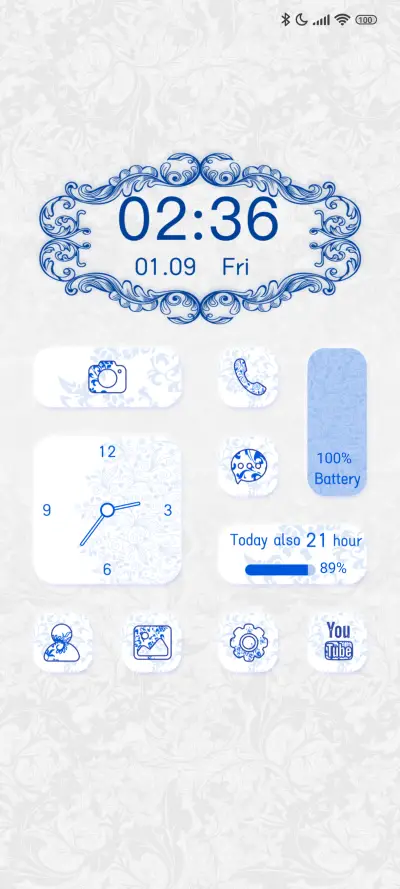 Blue White Widget - Screenshot 1