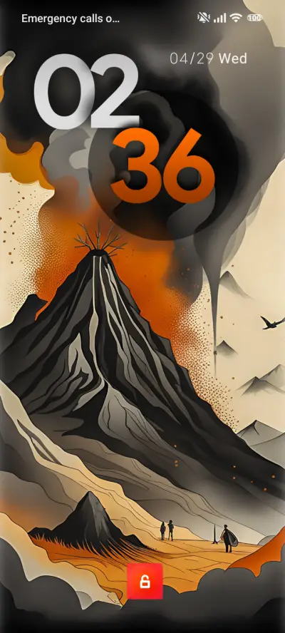 volcano painting THEME for Xiaomi MIUI HyperOS